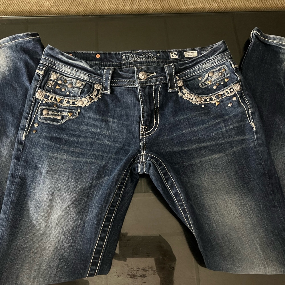Miss Me Dark Blue Embellished Boot Cut Jeans